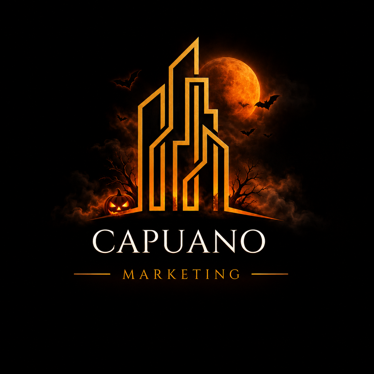 Logo Halloween élégant Capuano Marketing